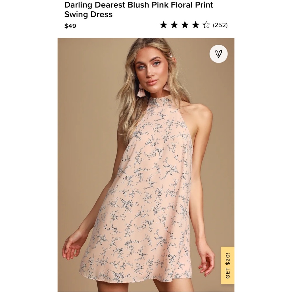 Lulu’s Blush Floral Swing Dress
